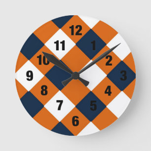 Shy Orange und Blue Cobbler Clock Runde Wanduhr
