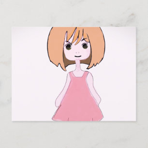 Shy Smile in Pink Postkarte