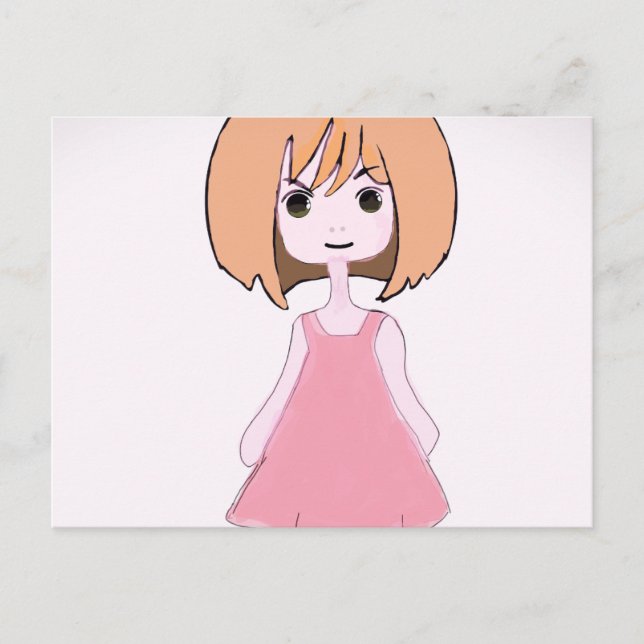 Shy Smile in Pink Postkarte (Vorderseite)