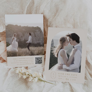 SHYLAH Elegante Gold Cream Monogram Vintage Weddin Save The Date
