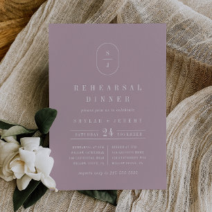 SHYLAH Geometric Lilac Monogram Probe Dinner Einladung