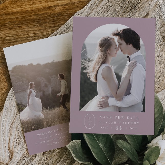 SHYLAH Lila Lilac Minimalistisch Dusty Rose Weddin Save The Date (SHYLAH Purple Lilac Minimalist Dusty Rose Wedding Save The Date)