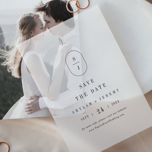 SHYLAH Monogram Einzigartige Hochzeit speichern da (SHYLAH Monogram Unique Wedding Save The Date Vellum Invitations)