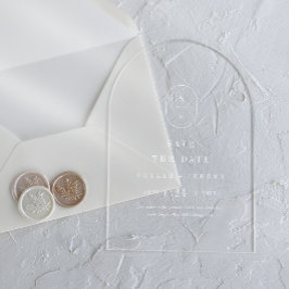 SHYLAH Monogram White Arch Wedding Save the Date Acryleinladungen