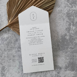 SHYLAH QR Code Einzigartig klassische Minimalistis All In One Einladung