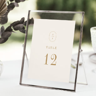 SHYLAH Vintage Gold Creme Hochzeitstischnummern Einladung