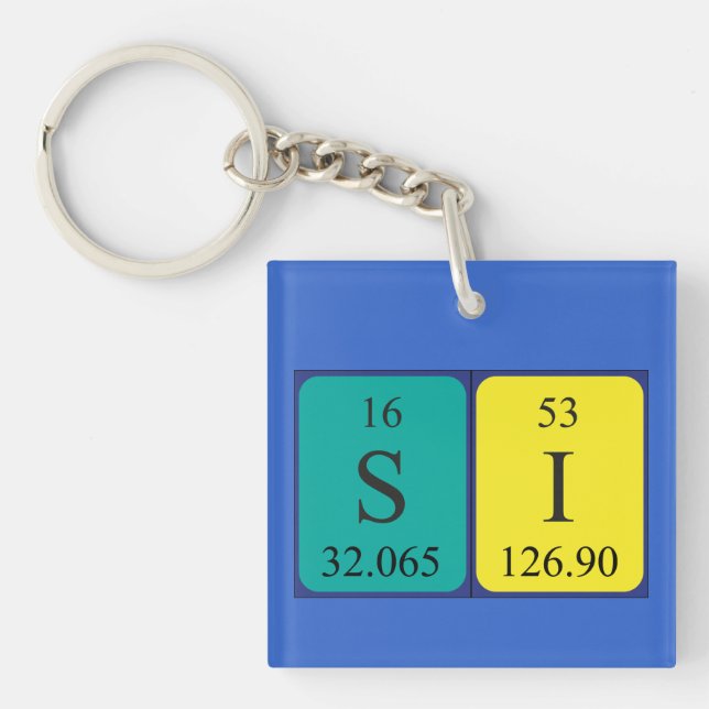 Si periodischer Tabellenname keyring 4 Schlüsselanhänger (Vorderseite)