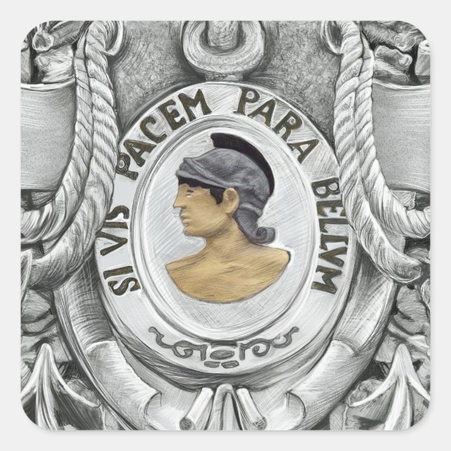 SI VIS PACEM PARA BELLUM QUADRATISCHER AUFKLEBER (Vorderseite)
