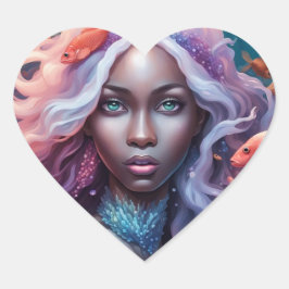 Sia Mia - Mermaid Serie Art Collection Quadratischer Aufkleber