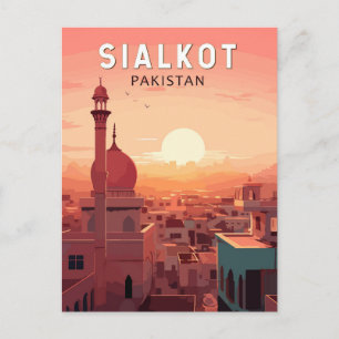 Sialkot Pakistan Reise Kunst Vintage Postkarte