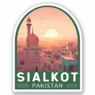Sialkot Pakistan Reisekunst Vintag Aufkleber