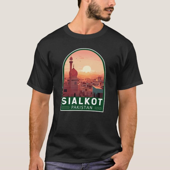 Sialkot Pakistan Reisekunst Vintag T-Shirt (Vorderseite)