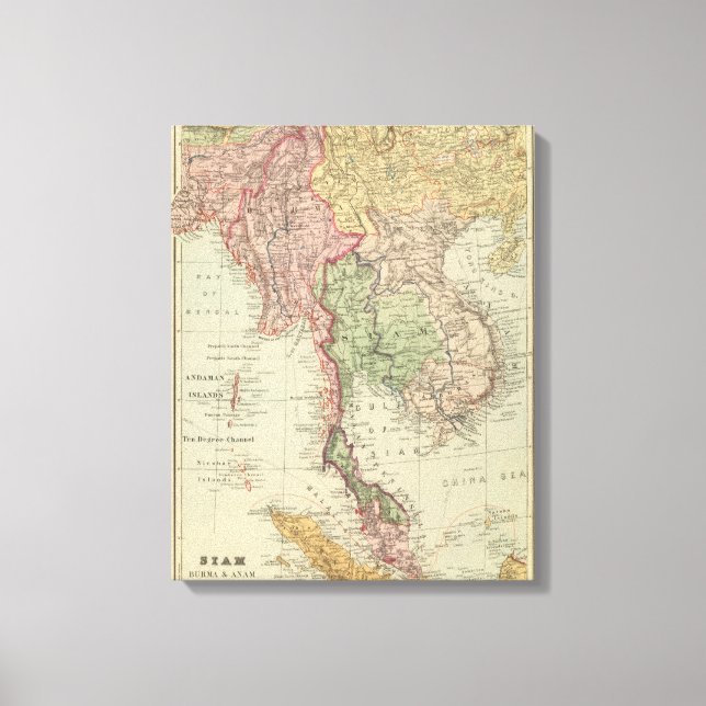 Siam, Birma und Anam Leinwanddruck (Vorderseite)