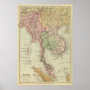 Siam, Birma und Anam Poster