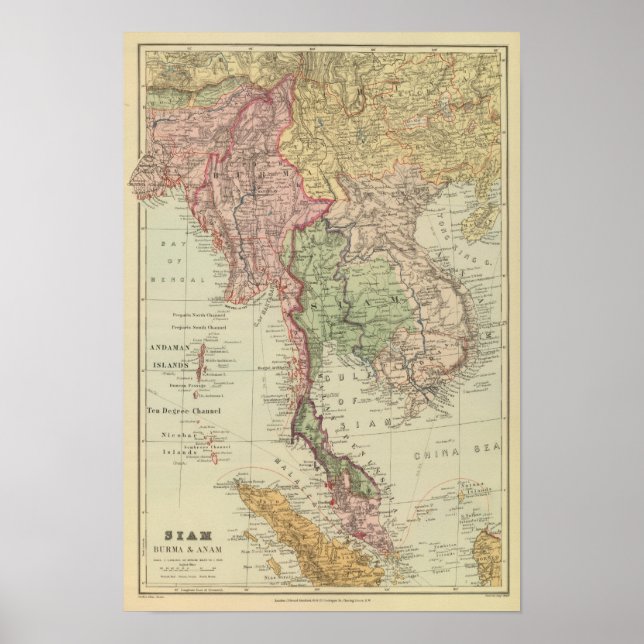 Siam, Birma und Anam Poster (Vorne)