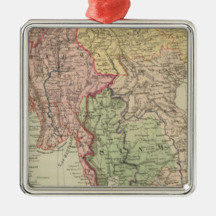 Siam, Birma und Anam Silbernes Ornament