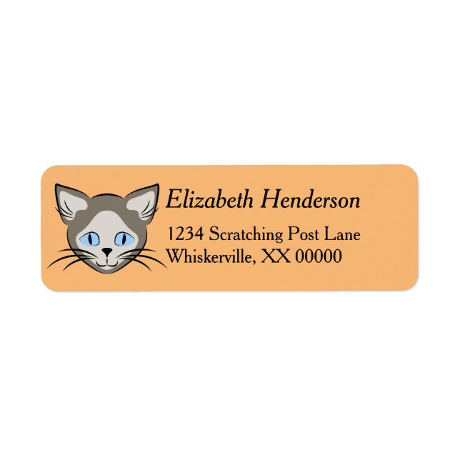 Siam Blue Mit Augen Cat Face Light auf Dark Graphi (Vorne)