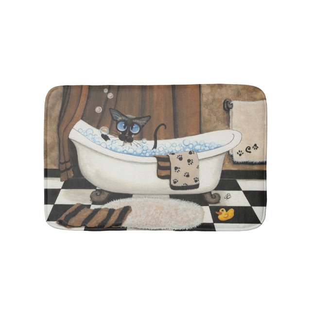Siam Cat Bath von Bihrle Badematte (Vorderseite)