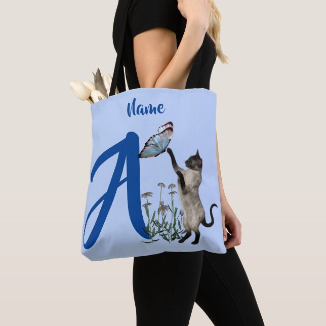 Siam Cat Butterfly Monogram Initial A Your Name (Von Nahem)