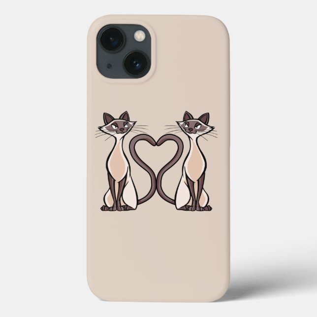 Siam Cats Heart Case-Mate iPhone Hülle (Rückseite)