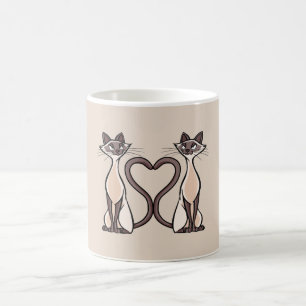 Siam Cats Heart Kaffeetasse