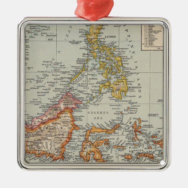 Siam, malaysisches Archipel Silbernes Ornament (Vorne)