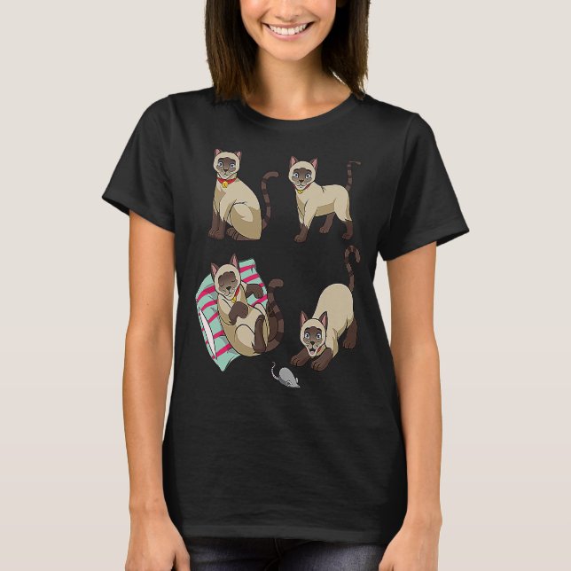 Siamese Ca Liebe Siamese für Katze T-Shirt (Vorderseite)
