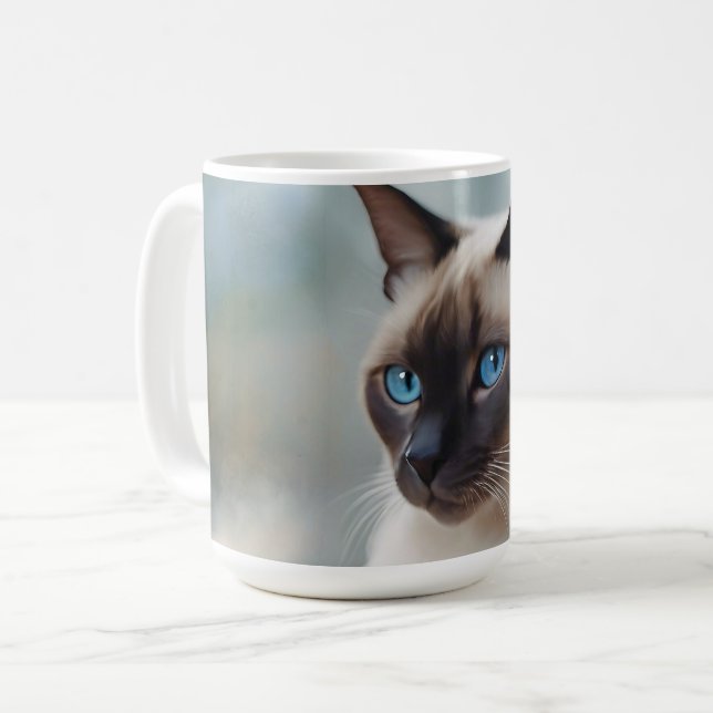 Siamese Cat 749 Digitale Kunst Kaffeetasse (Vorderseite Links)