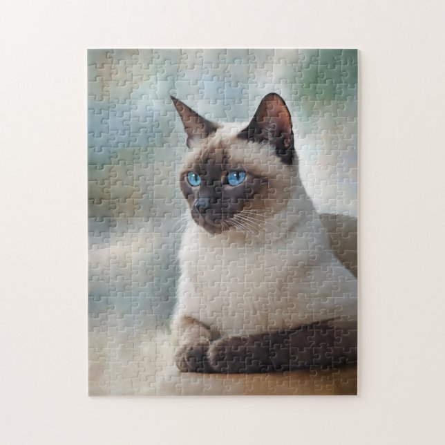 Siamese Cat 749 Digitale Kunst Puzzle (Vertikal)