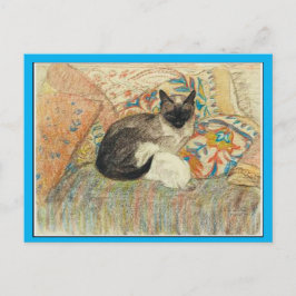 Siamese Cat and Kitten, Art by Steinlen, Fine Art Postkarte