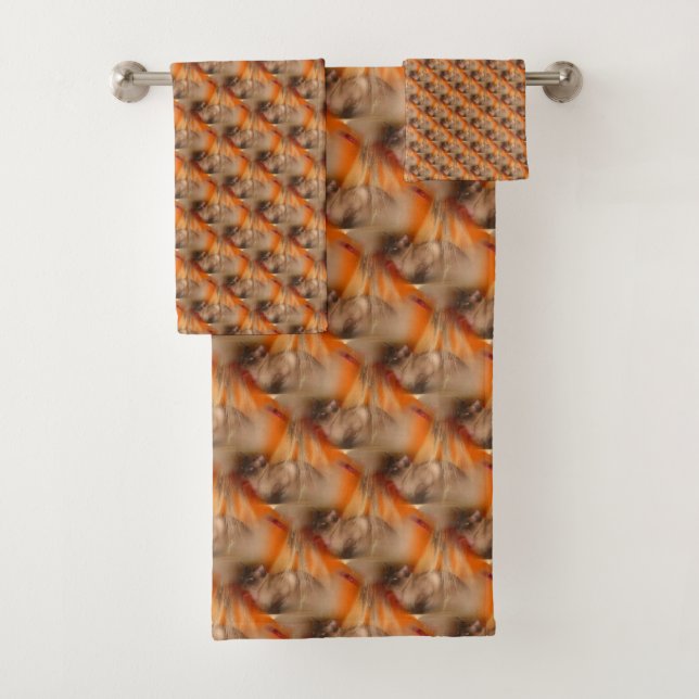 Siamese Cat Animal Muster Badhandtuch Set (Insitu)