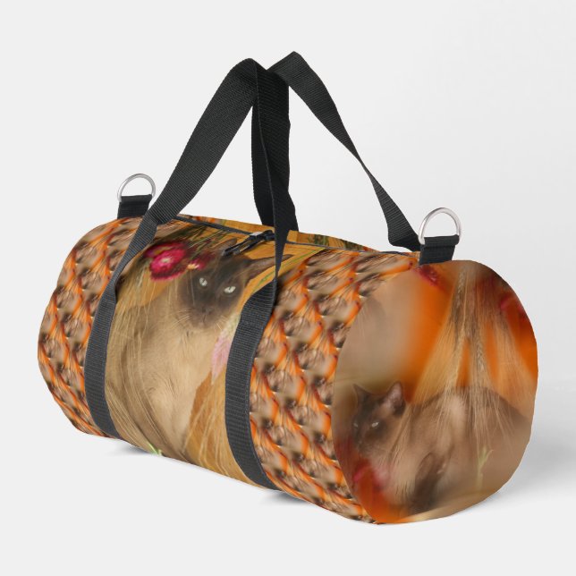 Siamese Cat Animal Muster Duffle Bag (Linke Seite)
