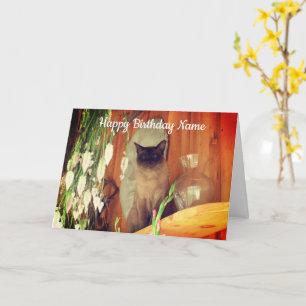 Siamese Cat Animal Personalisiert Birthday Card Karte