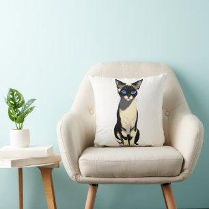 Siamese Cat Art Blue-Mit Augen Cat Lover Kissen