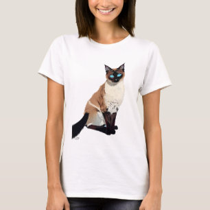 Siamese Cat Art Electric Blue-Mit Augen Cat Lover T-Shirt