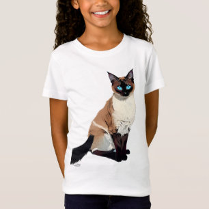 Siamese Cat Art Electric Blue-Mit Augen Cat Lover  T-Shirt
