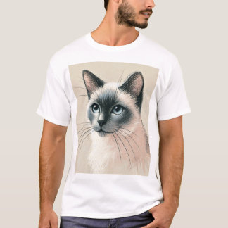 Siamese Cat Art T - Shirt - Niedliches Haustier-Lo