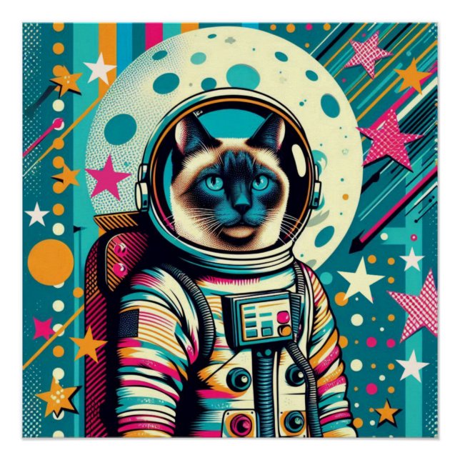 SIAMESE CAT-ASTRONAUT 2 POSTER (Vorderseite)