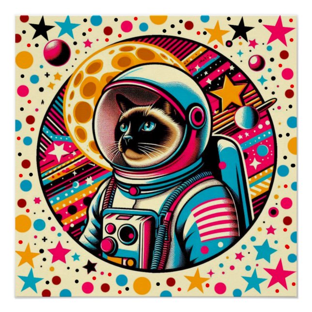 SIAMESE CAT-ASTRONAUT 3 POSTER (Vorderseite)