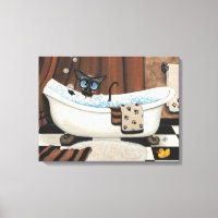 Siamese Cat Bathroom ArT von BiHrLe Canvas Print