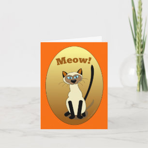 Siamese Cat Birthday Card Karte