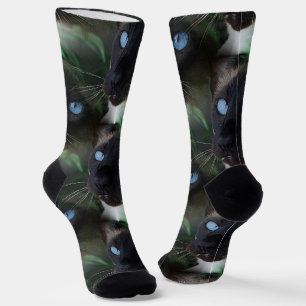 Siamese Cat Blue Eyes Socken
