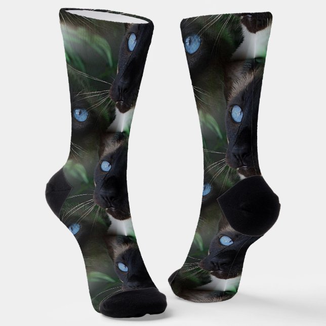 Siamese Cat Blue Eyes Socken (Gewinkelt)