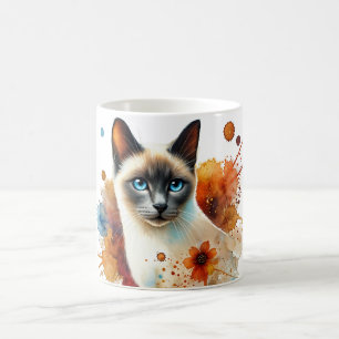 Siamese Cat Blue Point Watercolor Kaffeetasse