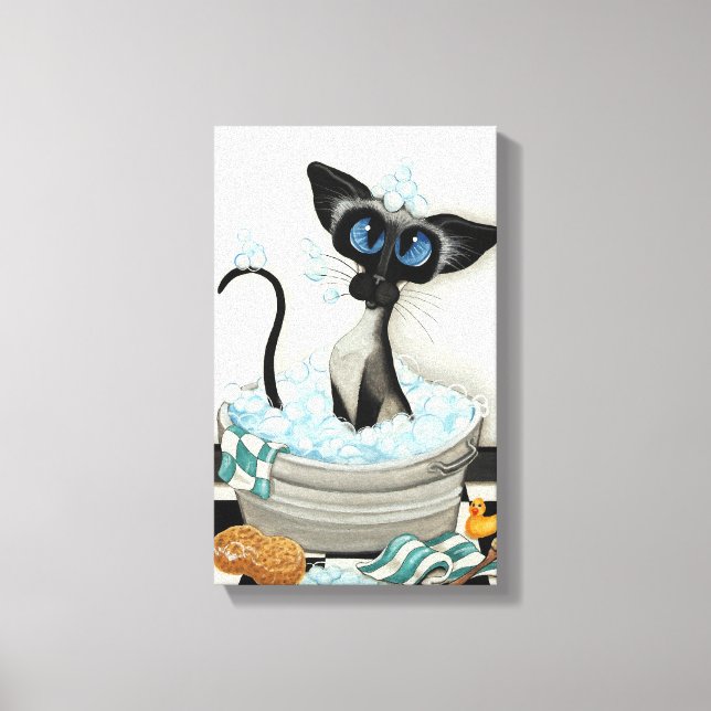 Siamese Cat by Bihr Le Bath Leinwand Printing (Vorderseite)