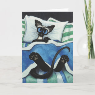 Siamese Cat by BiHrle Blank Card Karte