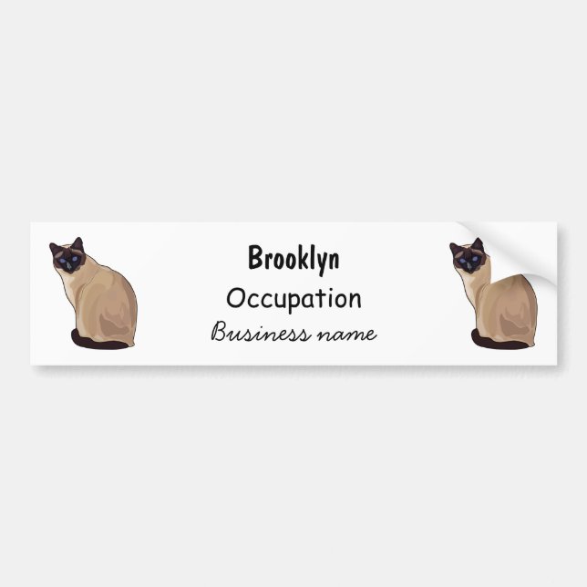 Siamese cat cartoon illustration autoaufkleber (Vorne)