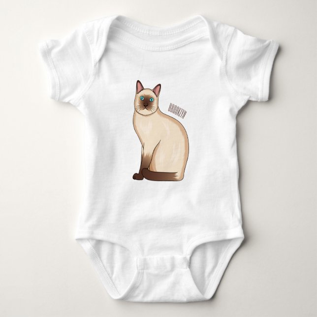 Siamese cat cartoon illustration baby strampler (Vorderseite)
