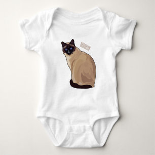 Siamese cat cartoon illustration baby strampler