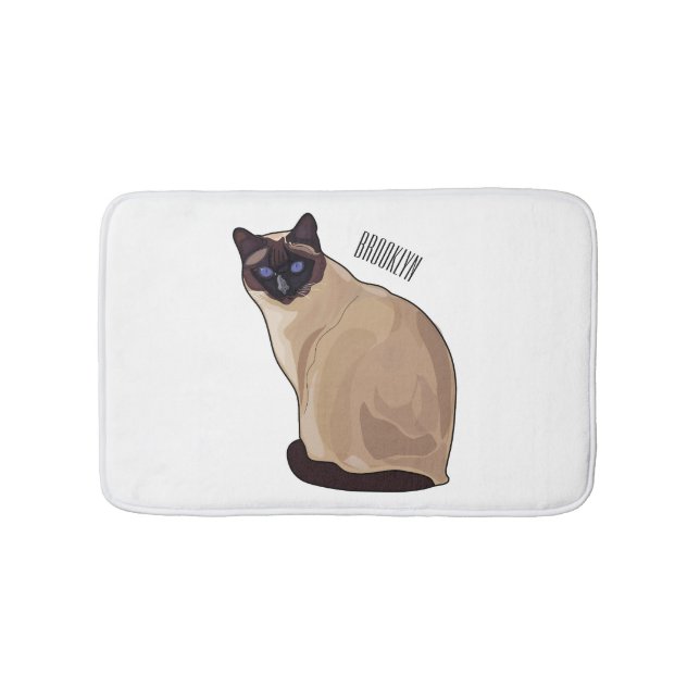 Siamese cat cartoon illustration badematte (Vorderseite)